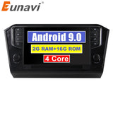 Eunavi 1 din Android 9.0 samochodowe radio stereo odtwarzacz multimedialny dla VW Passat B7 radioodtwarzacz nawigacji GPS subwoofer 9 