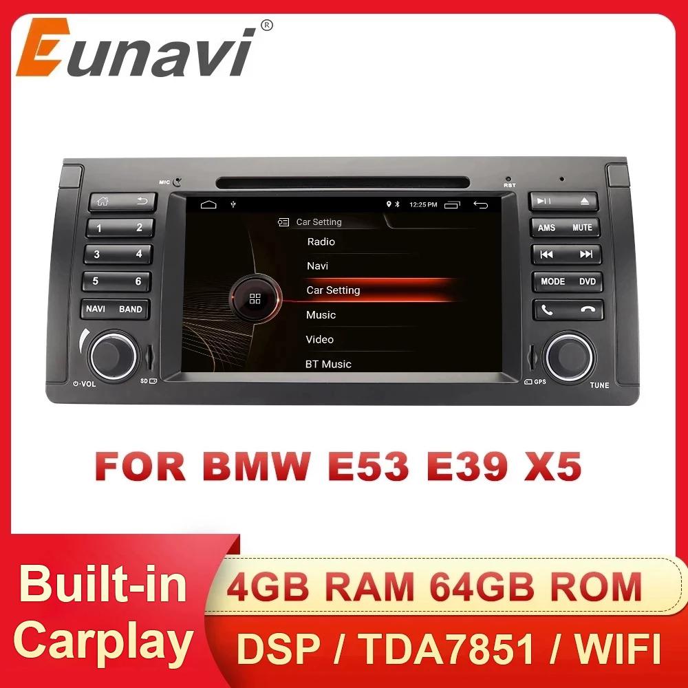 Eunavi 1 din 7'' Android 10.0 Car dvd player For BMW E53 E39 X5 Quad core Auto radio Car Multimedia Stereo with DSP WIFI BT SWC