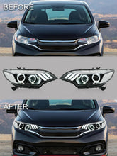 Load image into Gallery viewer, VLAND Headlamp Car Headlights Assembly For Honda Fit/Jazz 2014-2019 Headlight LED DRL With Moving Turn Signal Dual Beam Lens