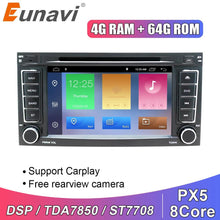 Załaduj zdjęcie do przeglądarki galerii, Eunavi DSP 2 Din Android 10 samochodowy odtwarzacz dvd odtwarzacz GPS dla VW/Volkswagen/Touareg/Transporter T5 2004-2011 samochodowe multimedia Radio 8 rdzeń