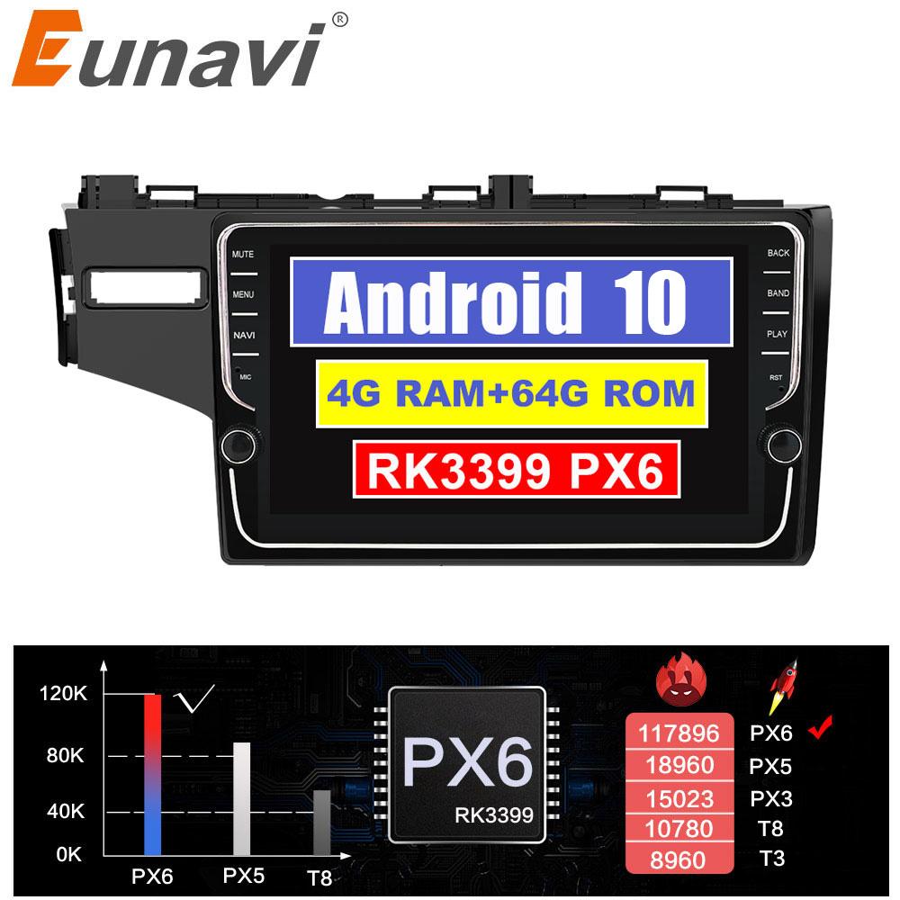 Eunavi 2 din System Car Multimedia Radio Stereo For 2014 2015 HONDA JAZZ FIT Right Hand Drive GPS 4G 64GB Android WIFI no dvd bt