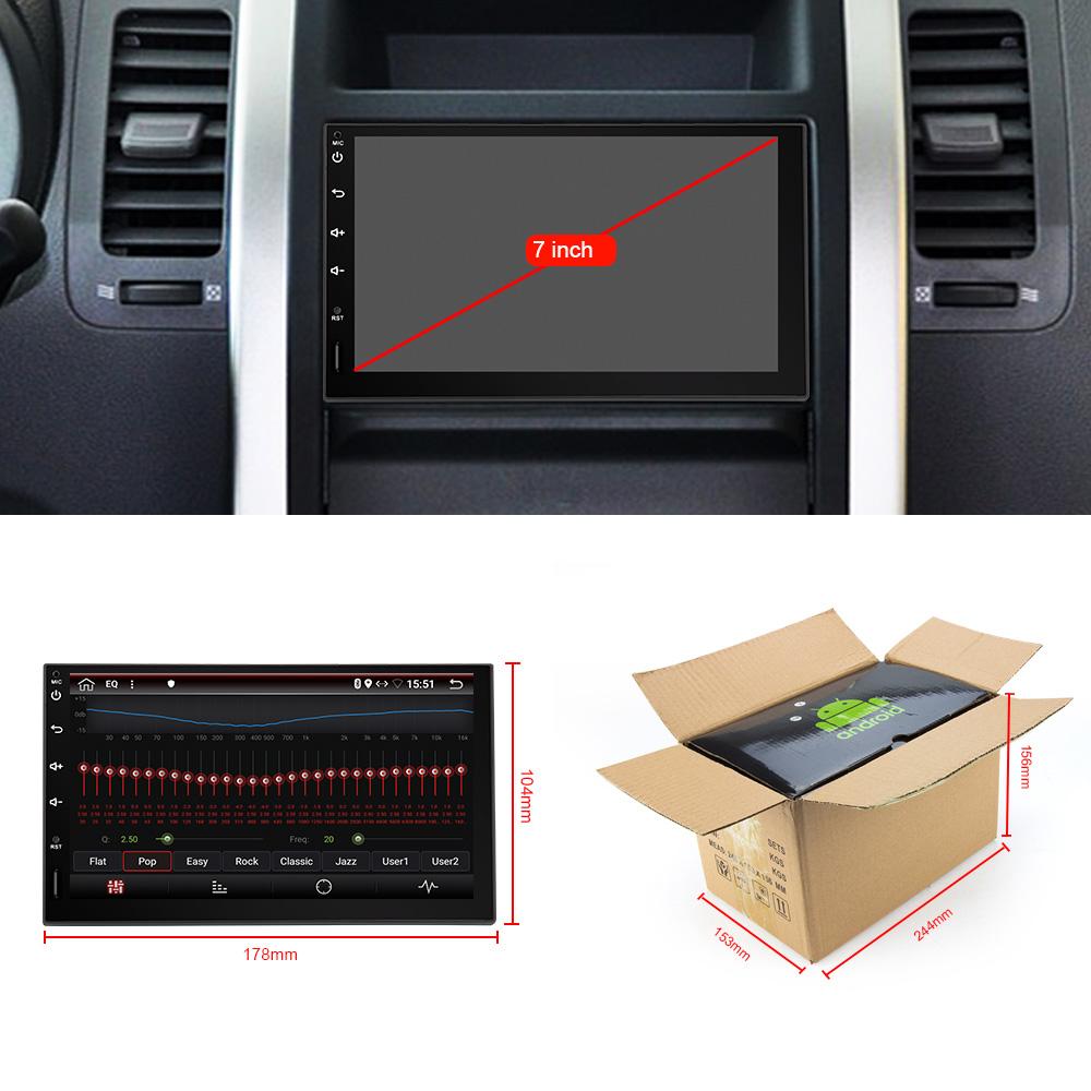 Eunavi Android 10 2 Din Car Radio Multimedia Video Player Universal 7'' HD Screen Audio Stereo Autoradio Navigation GPS NO DVD