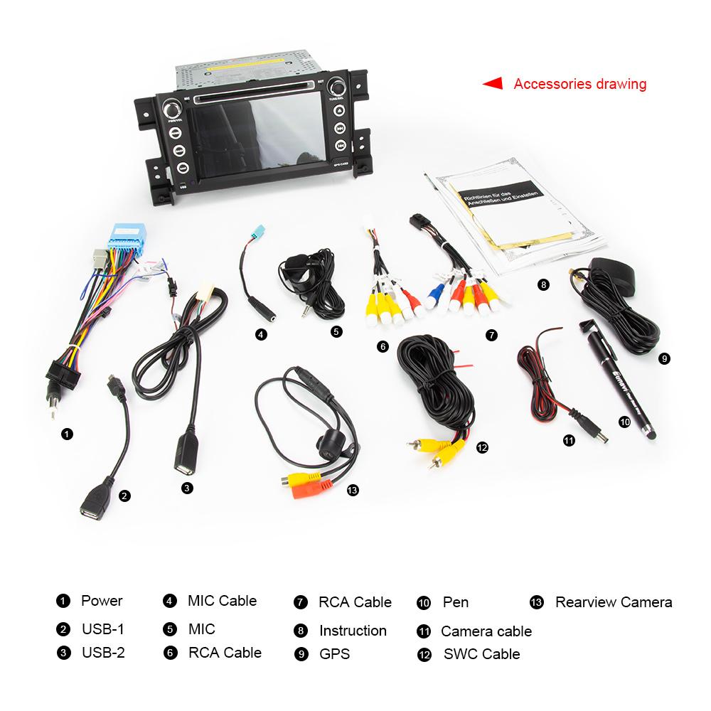 Eunavi 2 DIN Android car multimedia player for Suzuki Grand Vitara 2005-2012 auto radio dvd 2din Stereo GPS Video navigation