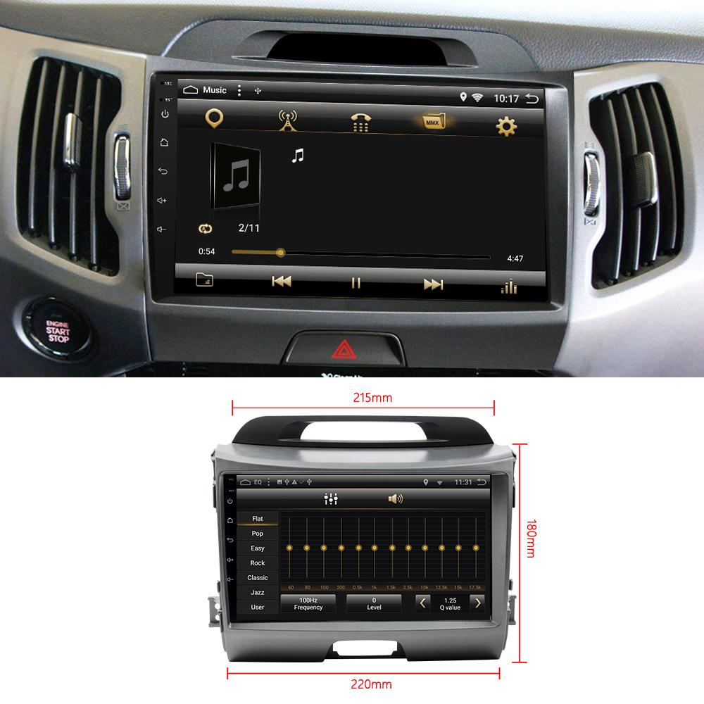 Eunavi 2 din Android 10 car radio stereo for KIA sportage 2011 2012 2013 2014 2015 headunit gps navigation 2din multimedia