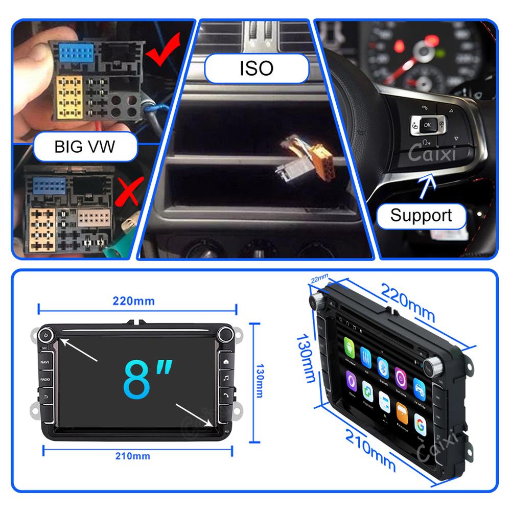 Eunavi Android 11 Car Video Player CARPLAY For VW Volkswagen Passat B7 B6 Golf Touran Polo Tiguan Jetta GPS Navigation Stereo