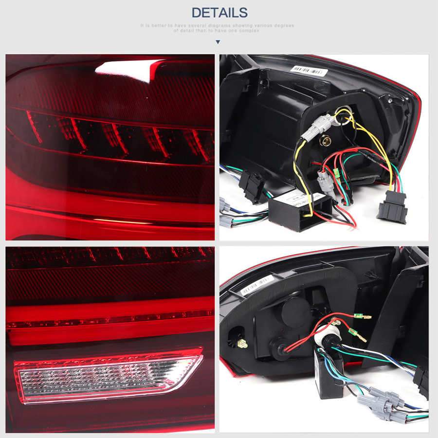 Full LED Dynamic Tail Lights Cherry Red Lens IP67 Waterproof Fit for MK6 2011 2012 2013 2014 YAB-ST-0215AH Car Styling