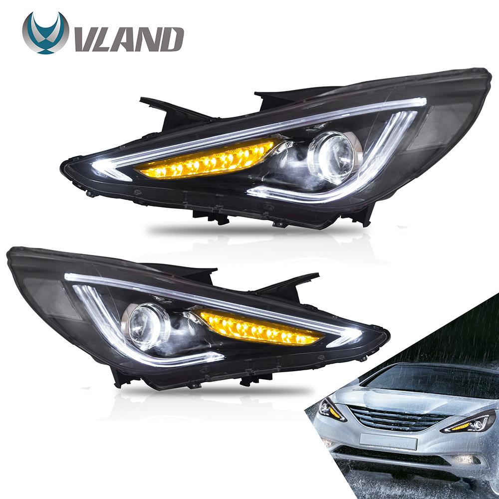 VLAND Headlamp Car Headlight Assembly for Hyundai Sonata 2011 2012 2013 2014 Head light with demon eye