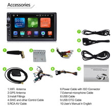 Cargar imagen en el visor de la galería, Eunavi Double 2 Din 7&#39;&#39; Octa 8 cores Universal Android 4G 64GB Car Radio PC Stereo GPS 1024*600 Touch Screen USB NO DVD CD RDS