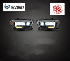 Vland Headlamp Assembly For Toyota Tacoma 2015 2016 2017 2018 2019 2020 Headlights Full LED Frontlight Day Running Lights