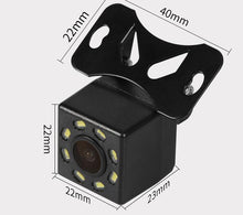 Load image into Gallery viewer, Eunavi 8 LED Night Vision Car Rear View Camera Universal Backup Parking Camera Waterproof Shockproof Wide Angle HD Color Image