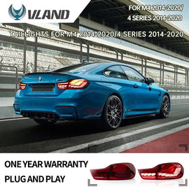 GTS OLED Style For BMW 4 Series VLAND Taillight F32 F33 F36 F82 F83 M4 Facelift Rear Lights LED 2014-2020 Sequential Turn Signal