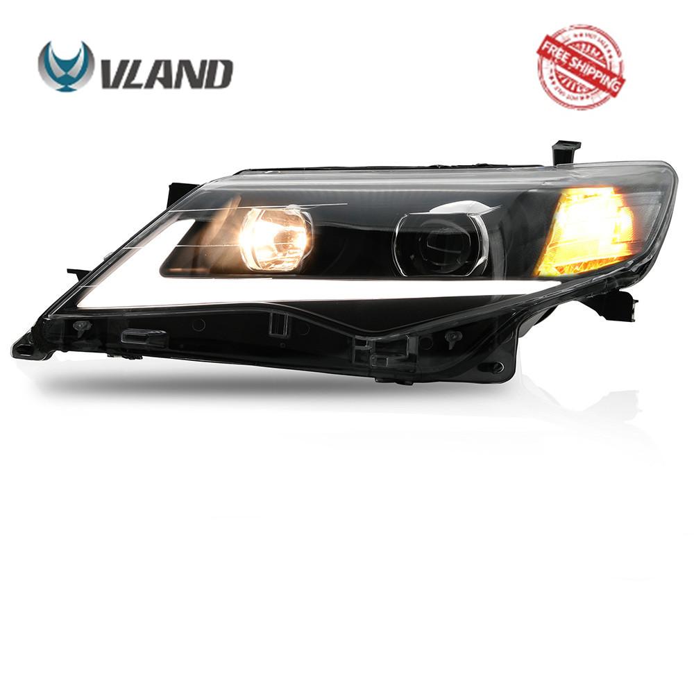 VLAND Headlamp Car Headlights Assembly for Toyota Camry 2012 2013 2014 Headlight with DRL moving turn signal Plug-and-play