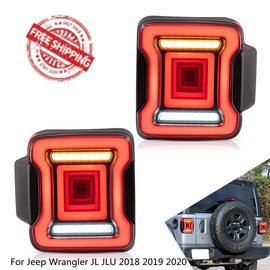 VLAND Car Accessories LED Tail Lights Assembly For Jeep Wrangler JL JLU 2018 2019 2020 Tail Lamp With Turn Signal Reverse Light