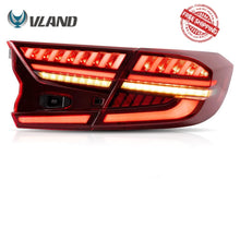 Laden Sie das Bild in den Galerie-Viewer, VLAND Tail lights Assembly for Honda Accord 2018 2019 Taillights Tail Lamp with Turn Signal Reverse Lights DRL light