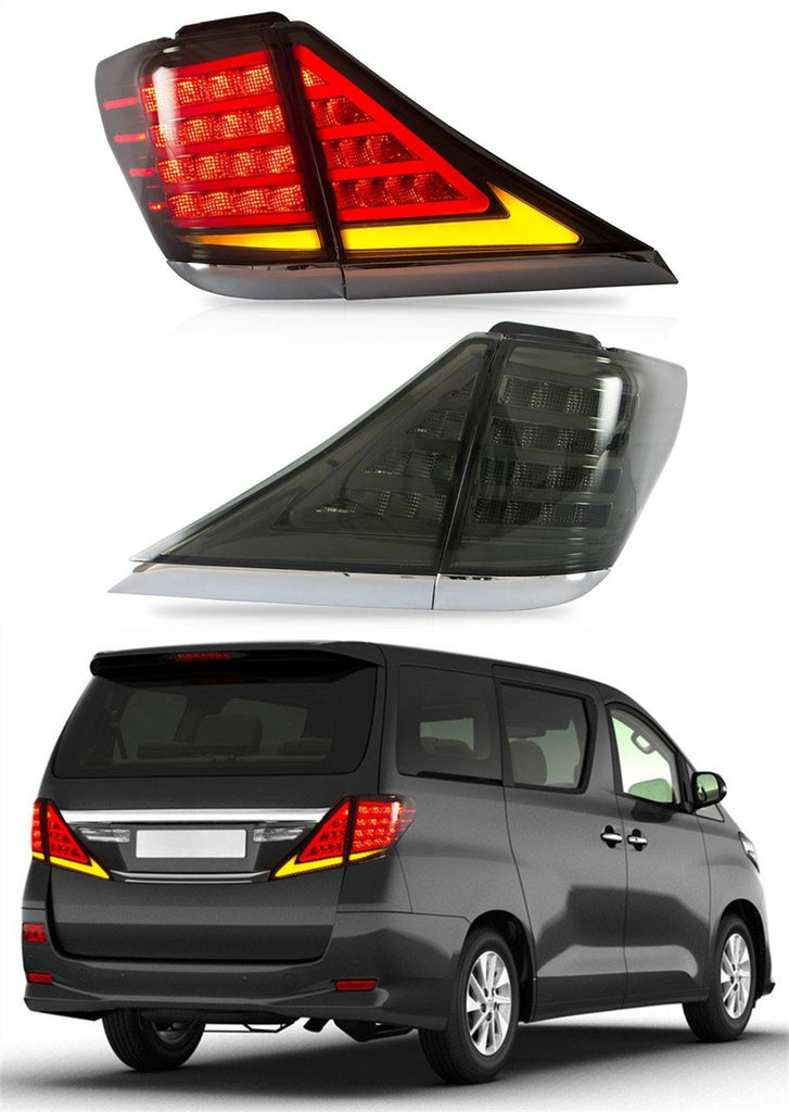 VLAND Tail lights Assembly for Toyota Verllfire/Alphard 2007-2013 Taillights Tail Lamp Turn Signal Reverse Lights LED DRL light