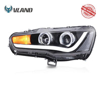 Charger l&#39;image dans la galerie, VLAND car Headlamp Headlight Assembly for Mitsubishi Lancer 2008-2017 Full LED Headlamp with DRL Sequential Turn Signal light