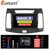 Eunavi Android 10 system car radio stereo multimedia player for Hyundai elantra 2011-2016 2 din headunit GPS TDA7851 4G 64GB