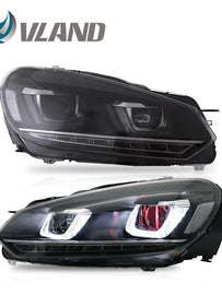 VLAND Headlamp Car Headlight Assembly For Volkswagen Golf Mk6 GTI/2012-2013 RHD/LHD Light Moving Turn Signal Dual Beam Lens