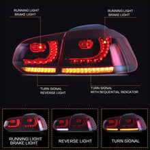 Załaduj zdjęcie do przeglądarki galerii, VLAND Car Accessories LED Tail Lights Assembly For 2008-2013 Volkswagen GOLF 6 MK6 GTI 2012-2013 Golf R Tail Lamp Full LED DRL