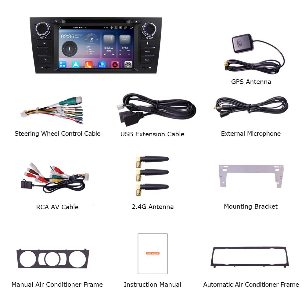 Eunavi Android 12 7862 Car Radio DSP Multimedia Player For BMW 3 E90 E91 E92 E93 2005-2012 Autoradio Video GPS Navigation 4G IPS