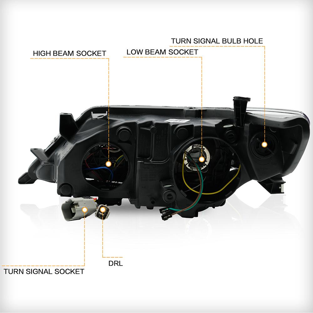 VLAND Headlamp Car Headlights Assembly for Toyota Camry 2012 2013 2014 Headlight with DRL moving turn signal Plug-and-play