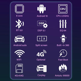 Eunavi Universal 2Din Android10 Car radio Multimedia Player  for car 7