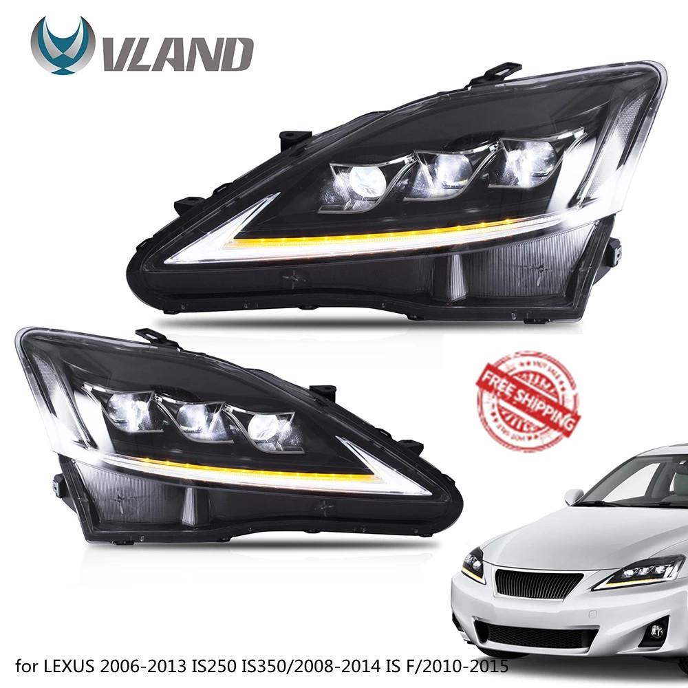 VLAND Headlamp Headlight Assembly fit for LEXUS 2006-2013 IS250 IS350/2008-2014 IS F/2010-2015 SEDAN C CF Full LED Headlamp with