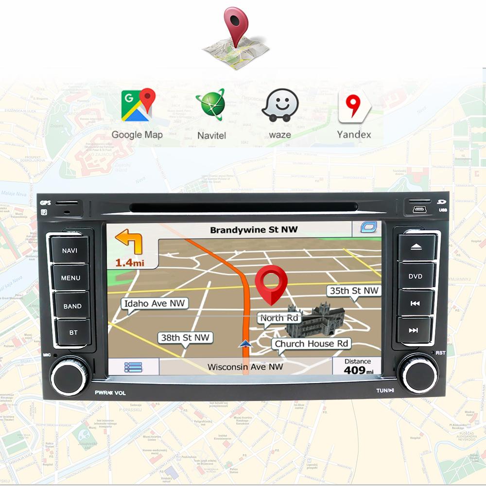 Eunavi DSP 2 Din Android 10 samochodowy odtwarzacz dvd odtwarzacz GPS dla VW/Volkswagen/Touareg/Transporter T5 2004-2011 samochodowe multimedia Radio 8 rdzeń