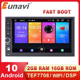 Eunavi 2 Din 7'' Universal Android Car Multimedia Player Radio Stereo GPS Auto Headunit Navigation Audio Screen USB RDS NO DVD