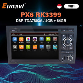 Eunavi 2 Din Car radio multimedia Player Automotivo For Audi A4 S4 2002-2008 2din stereo dvd cd gps navigation 4G 64GB Headunit