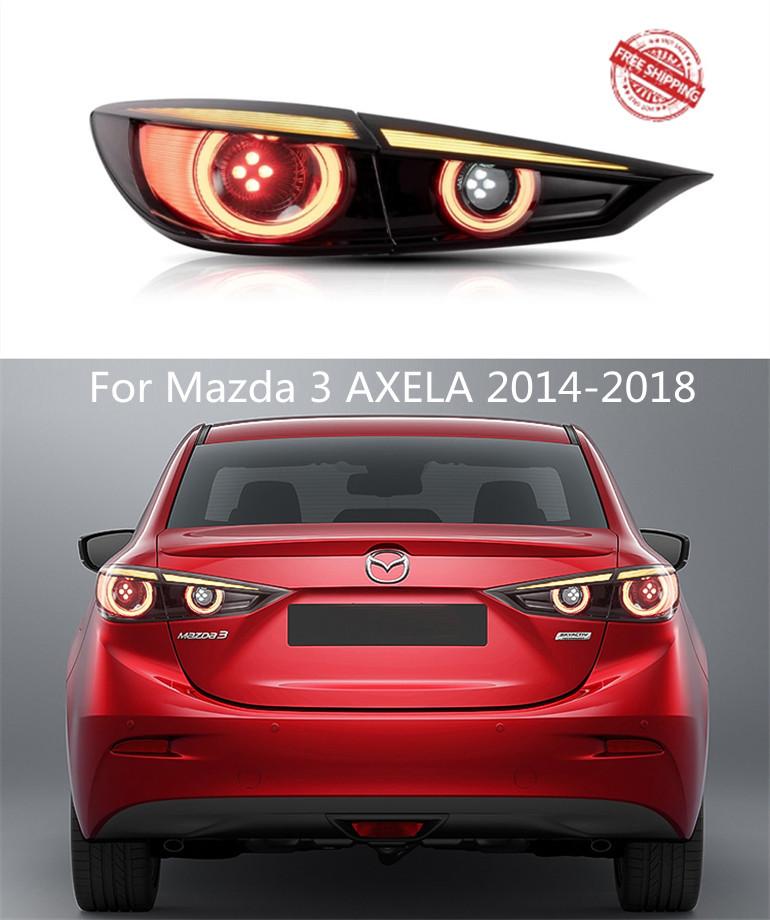 Tylne światła LED dla Mazda 3 AXELA wędzone z dynamicznym kierunkowskazem światła cofania DRL akcesoria samochodowe2014-2018