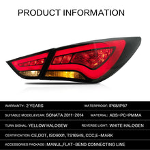 Charger l&#39;image dans la galerie, VLAND Car Accessories LED Tail Lights Assembly For HYUNDAI SONATA 2011-2014 Tail Lamp With LED Turn Signal Reverse DRL Lights