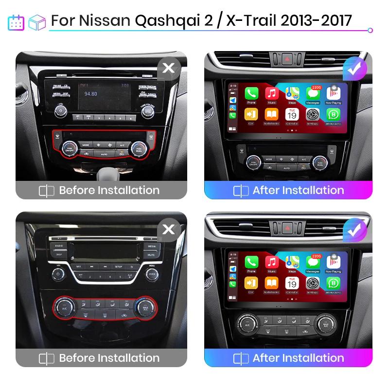 Eunavi 2 Din Android Auto Radio For Nissan Qashqai J11 X-Trail 3 T32 2013-2017 Carplay Car Multimedia Player GPS 2din Autoradio