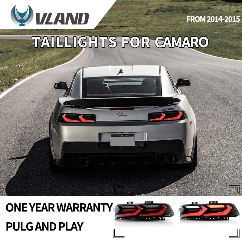 Vland Car Lamp Assembly For Chevrolet Camaro New 5th Gen Full LED Corvette C8 Style Rear Lights 2014 - 2015 Tail Lights