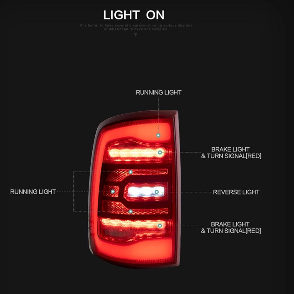 Samochodowe światło tylne 12 V Led dla DODGE RAM 1500 Tylne światła cofania do jazdy dziennej 2009-2018)