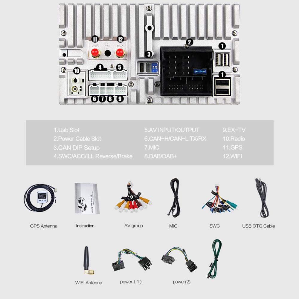 Eunavi 2 Din Android 9.0 Car DVD Player For Benz W203 W208 W209 W210 W463 Vito Viano TDA7851 Multimedia radio stereo headunit pc