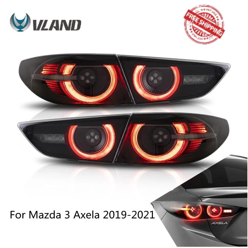 Vland Car Lamp Assembly For Mazda 3 Axela Full LED Taillights Tail Lamp 2019 2020 2021 Sequential Rear Lamp Smoke 3 Sedan