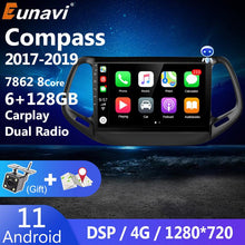 Załaduj zdjęcie do przeglądarki galerii, Eunavi Car Radio GPS For Jeep Compass 2017 2018 2019 Android 11 4G DSP 8Core 2 Din Carplay 128G Multimedia Player Navigation DVD