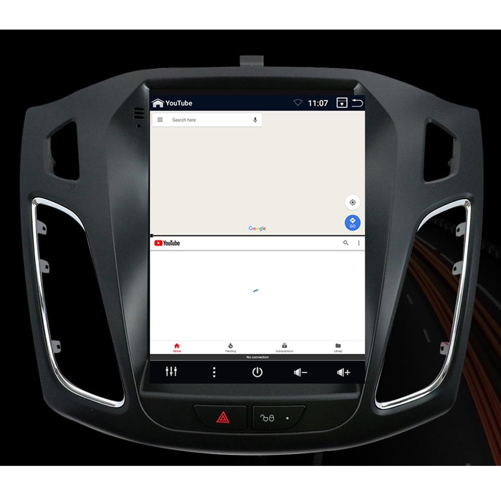 Eunavi 2Din radio samochodowe z androidem odtwarzacz multimedialny dla Ford focus 2012-2015 Audio stereo pionowy ekran Tesla nawigator GPS RDS