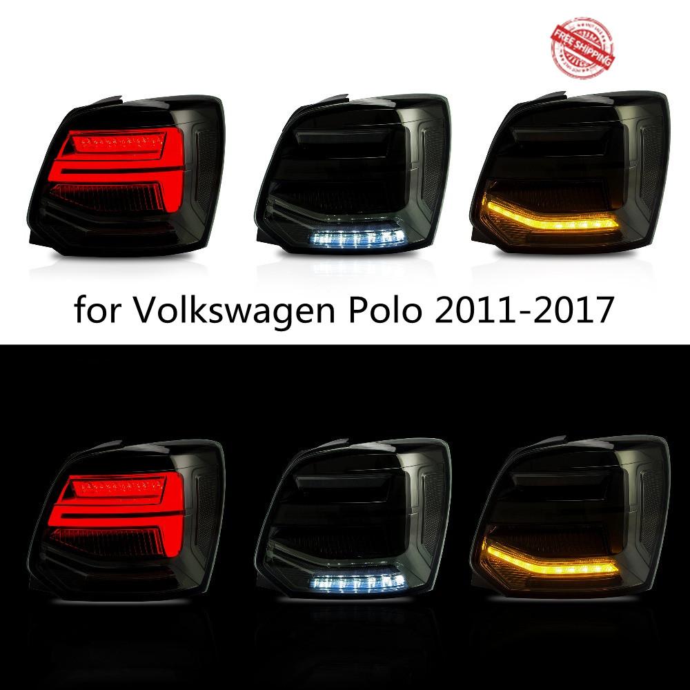 VLAND Tail lights Assembly for Volkswagen Polo 2011-2017 Taillight Tail Lamp with Turn Signal Reverse Lights LED DRL light