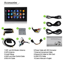 Charger l&#39;image dans la galerie, Eunavi 2din 7&#39;&#39; Android 9.0 System Universal Car Radio Audio Stereo player GPS Navigation two Din 1024*600 HD TDA7851 NO DVD