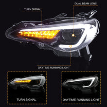 Laden Sie das Bild in den Galerie-Viewer, VLAND Headlamp Car Headlights Assembly for 2012-2016 Scion FR-S 2017-2019 Toyota 86 Head light moving turn signal Dual Beam Lens