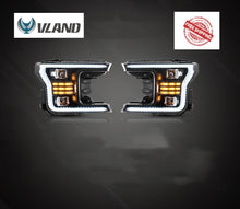 Laden Sie das Bild in den Galerie-Viewer, VLAND Headlamp Car Headlights Assembly for Ford F-150 2018 2019 Head light with moving turn signal Dual Beam Lens Plug-and-play