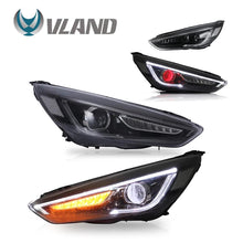 Załaduj zdjęcie do przeglądarki galerii, VLAND Headlamp Car Headlights Assembly for Ford Focus 2015 2016 2017 Head light with moving turn signal Dual Beam Lens/Demon Eye