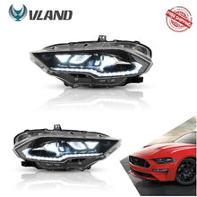 Laden Sie das Bild in den Galerie-Viewer, Vland Car Lights Assembly For Ford Mustang 2018 2019 2020 Headlights Original Replacement LED Lens With Sequential Turn Signal