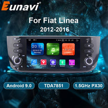 Charger l&#39;image dans la galerie, Eunavi Autoradio 1 Din Android 9.0 Car Radio DVD Multimedia Player For Fiat Linea Punto evo 2012-2016 GPS Navigation Stereo WIFI