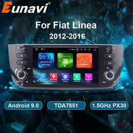 Eunavi Autoradio 1 Din Android 9.0 Car Radio DVD Multimedia Player For Fiat Linea Punto evo 2012-2016 GPS Navigation Stereo WIFI