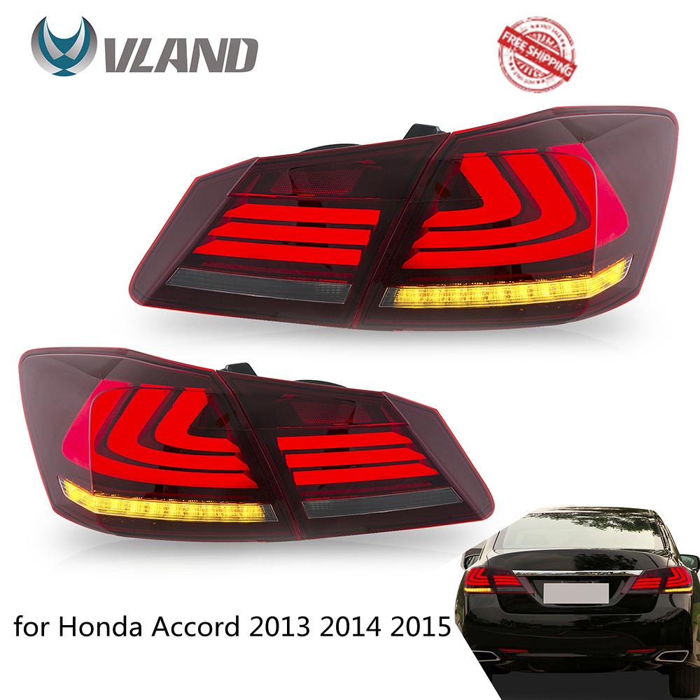 VLAND Tail lights Assembly for Honda Accord 2013 2014 2015 Taill Lamp for with Sequential Turn Signal Full LED Plug-and-play