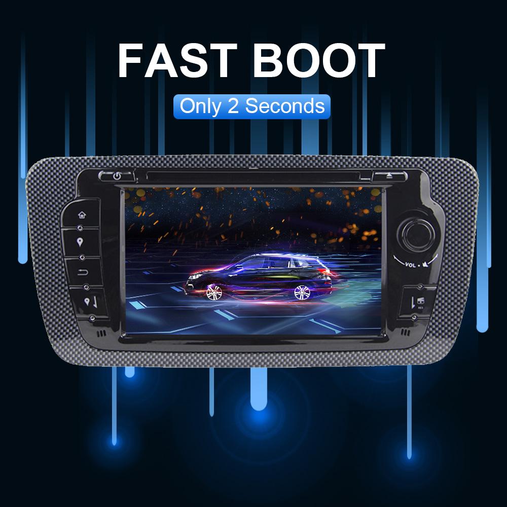 Eunavi 2 Din Android Car DVD Radio For Seat Ibiza 6j 2009 2010 2012 2013 GPS Navigation 7‘’ Screen radio Audio Multimedia Player