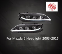 Laden Sie das Bild in den Galerie-Viewer, VLAND Car Lamp Assembly For Mazda 6 Headlight 2003-2015 With Start Up Animation DRL Full LED Front Lights Sequential Turn Signal